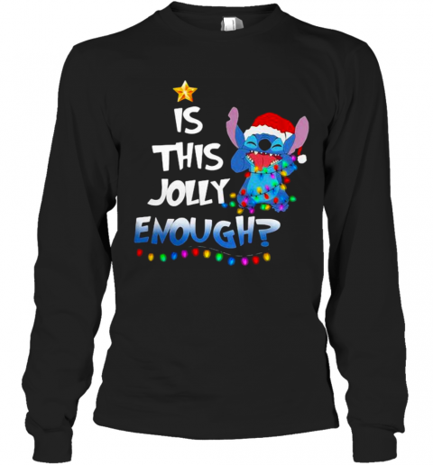 Is This Jolly Enough Christmastree Stitch Xmas T-Shirt Long Sleeved T-shirt 