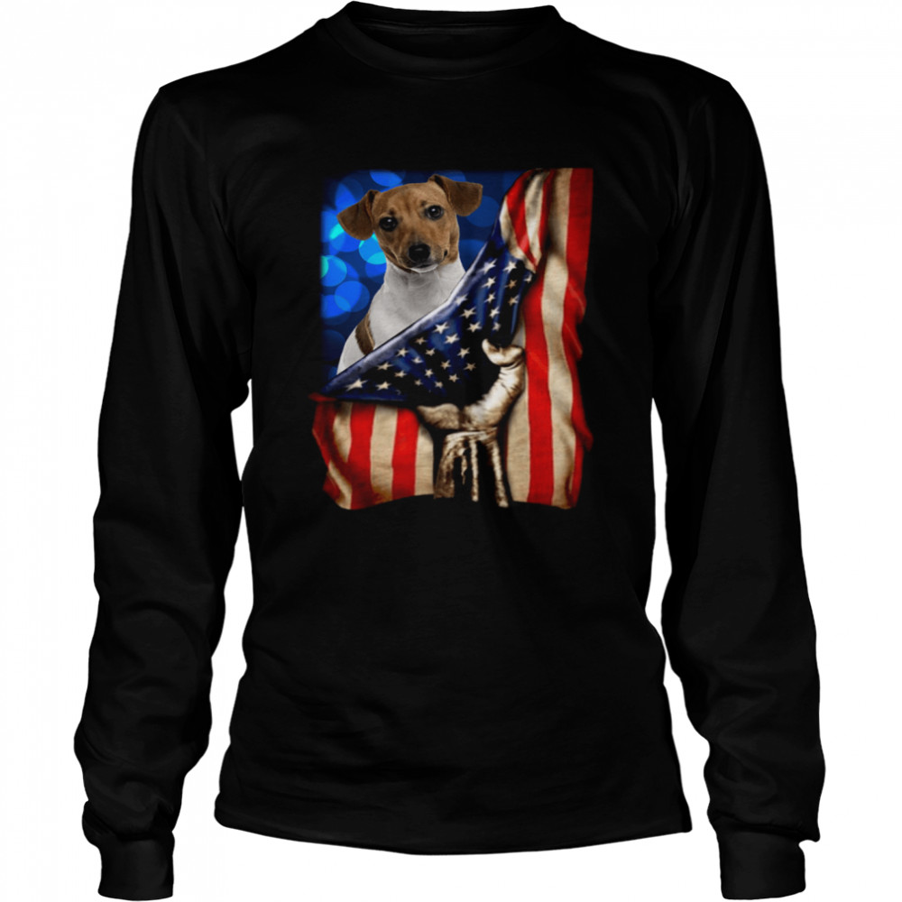 Jack Russell Terrier America 4th Of July Independence Day Long Sleeved T-shirt