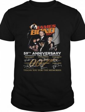 James Bond 007 59th anniversary 1962-2021 thank you for the memories signatures shirt