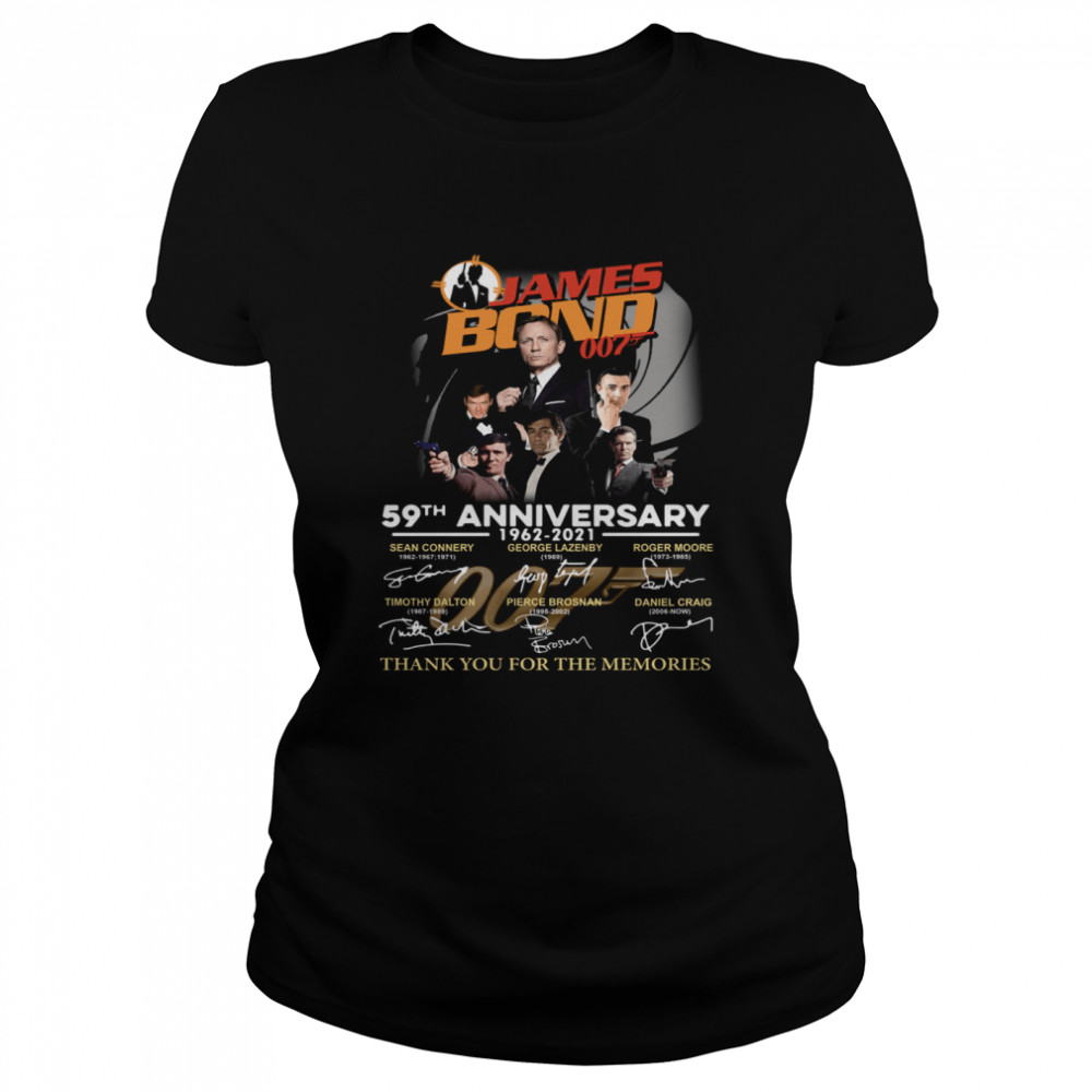 James Bond 007 59th anniversary 1962-2021 thank you for the memories signatures Classic Women's T-shirt