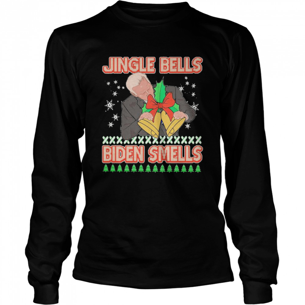 Jingle Bells Biden Smells Ugly Christmas 2020 Long Sleeved T-shirt