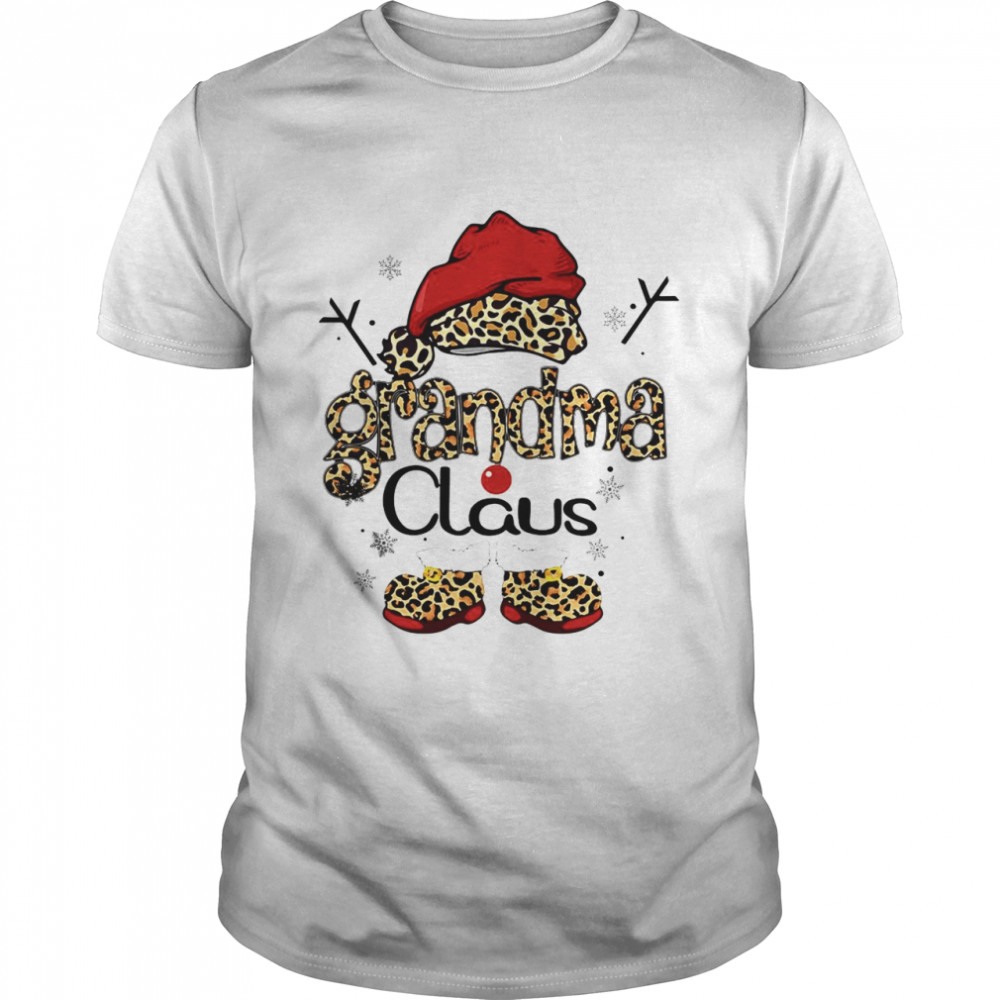 Leopard Grandma Claus Ugly Christmas shirt