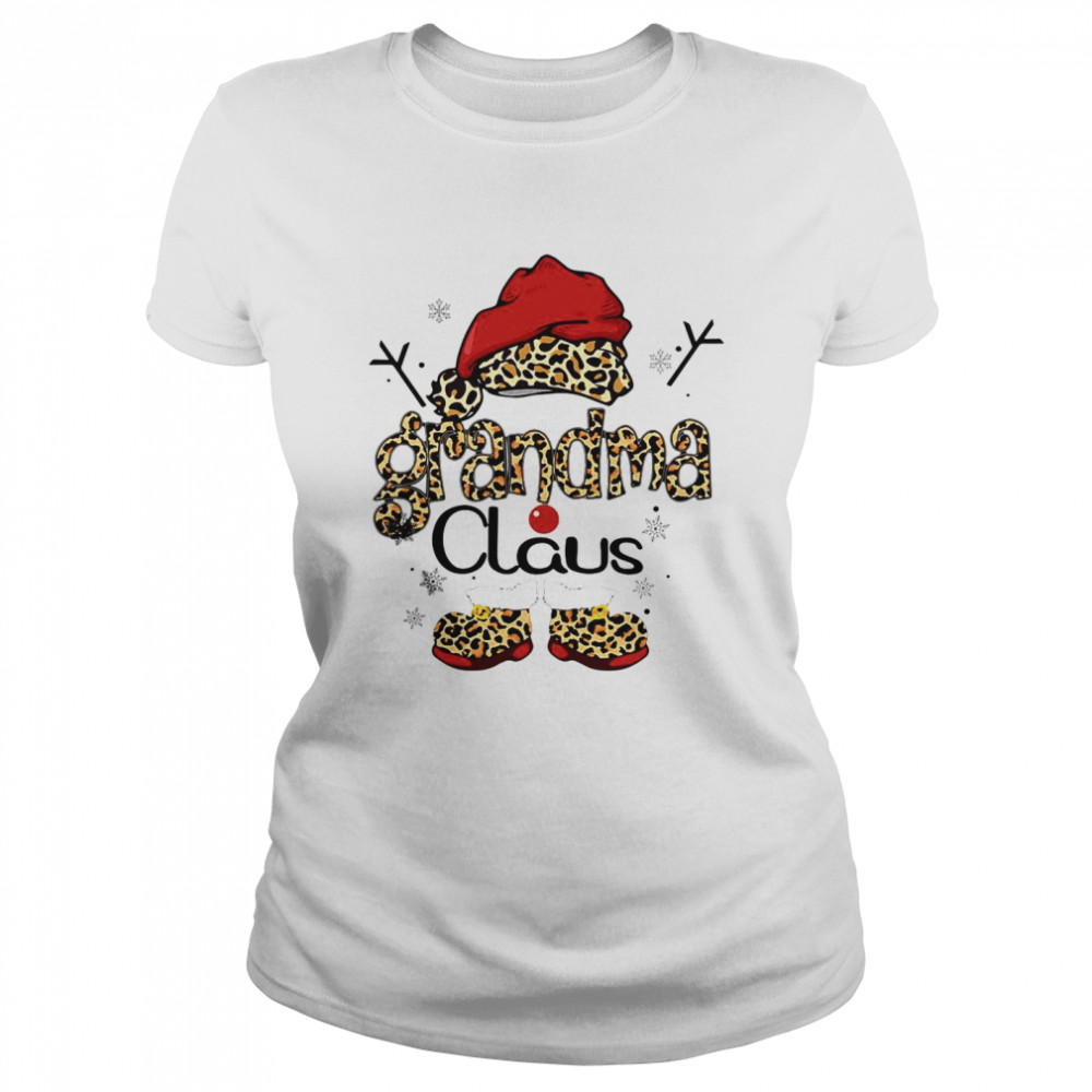 Leopard Grandma Claus Ugly Christmas Classic Women's T-shirt