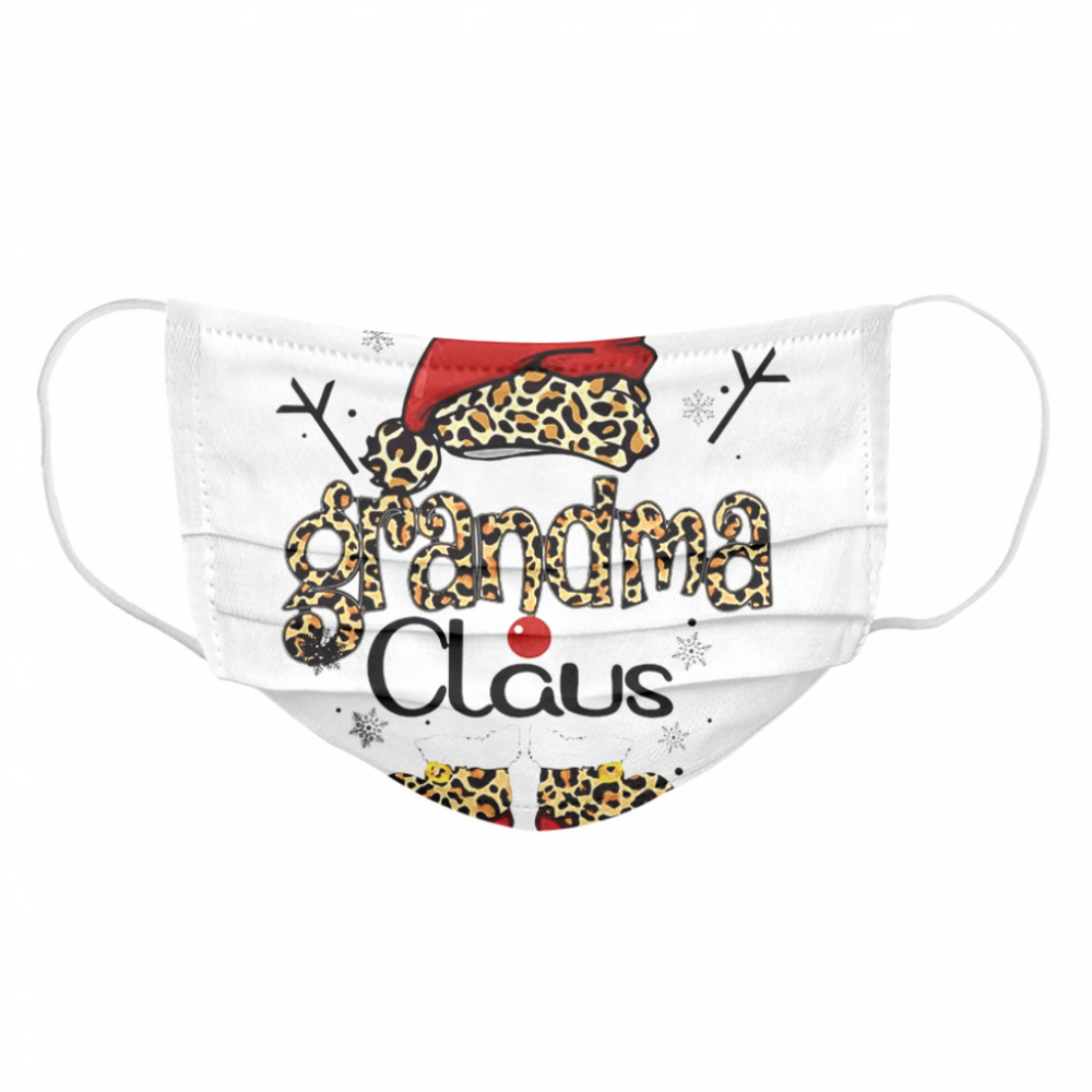 Leopard Grandma Claus Ugly Christmas Cloth Face Mask