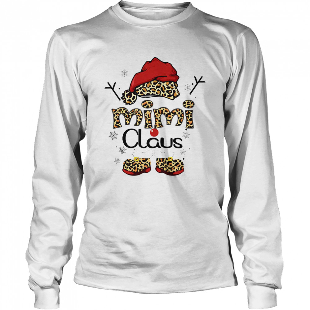 Leopard Mimi Claus Ugly Christmas Long Sleeved T-shirt