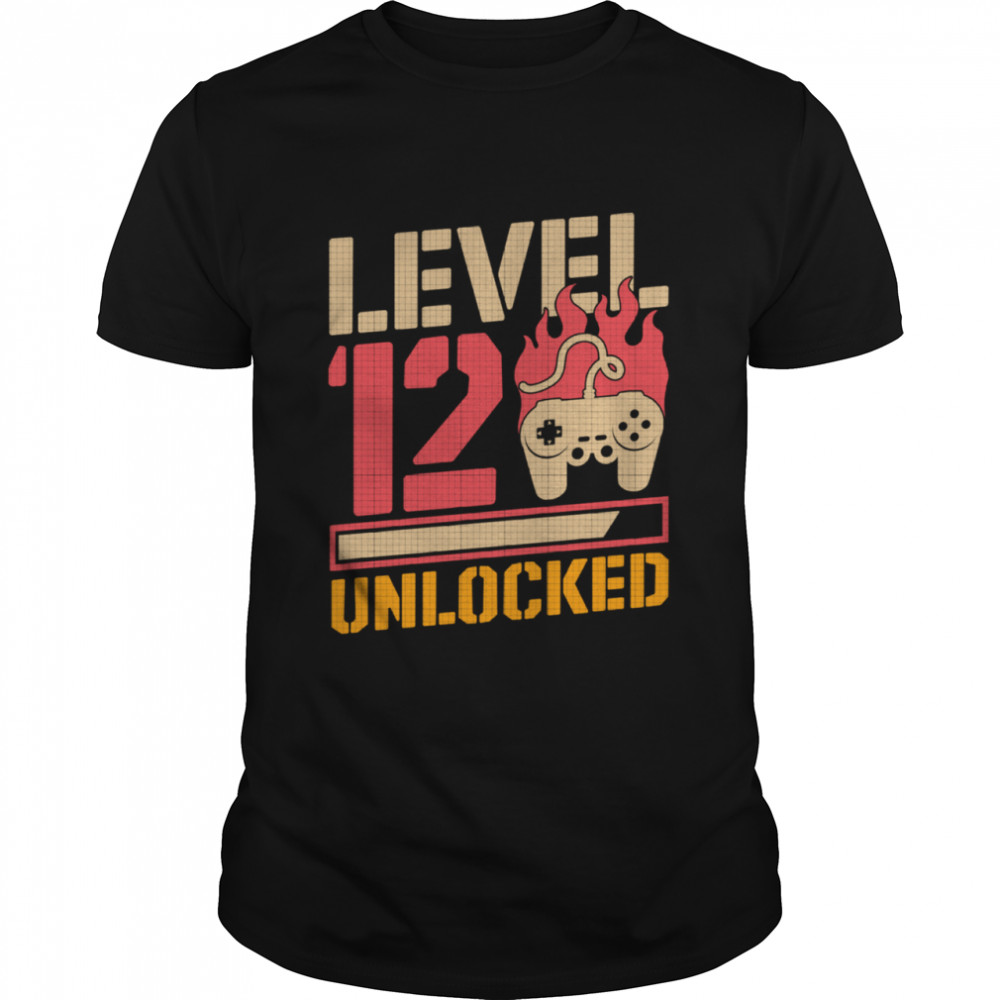 Level 12 Unlocked 12th Video Gamer Birthday shirt