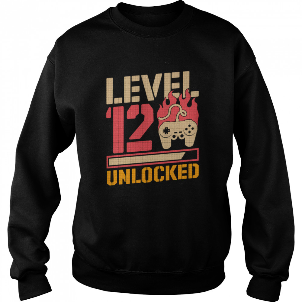 Level 12 Unlocked 12th Video Gamer Birthday Unisex Sweatshirt