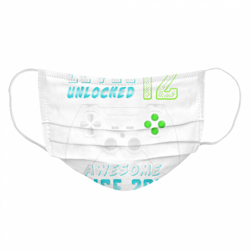 Level 12 Unlocked Awesome Since 2009 Gamer 12th Birthday Cloth Face Mask