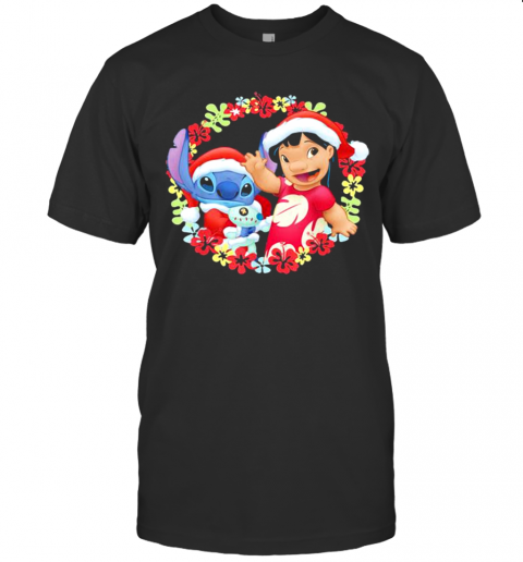 Lilo And Stitch Wear Pajama Santa Claus Merry Christmas T-Shirt Classic Men's T-shirt