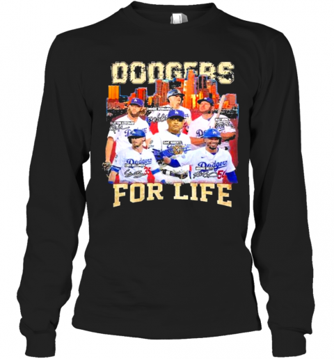 Los Angeles Dodgers Baseball For Life Signatures T-Shirt Long Sleeved T-shirt 
