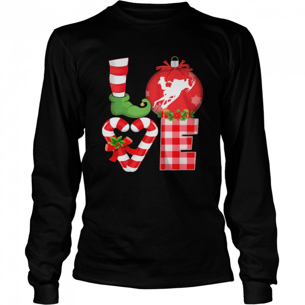 Love Snowboarding Pajama Elf Mery Christmas Long Sleeved T-shirt