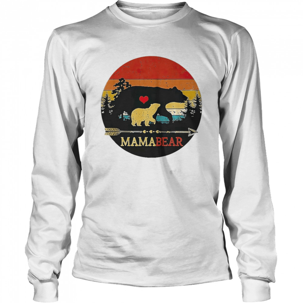 Mama bear vintage sunset Long Sleeved T-shirt