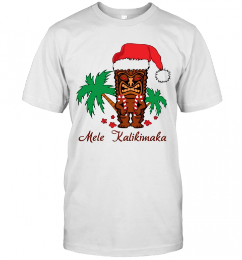 Mele Kalikimaka Merry Christmas Hawaiian Tiki T-Shirt