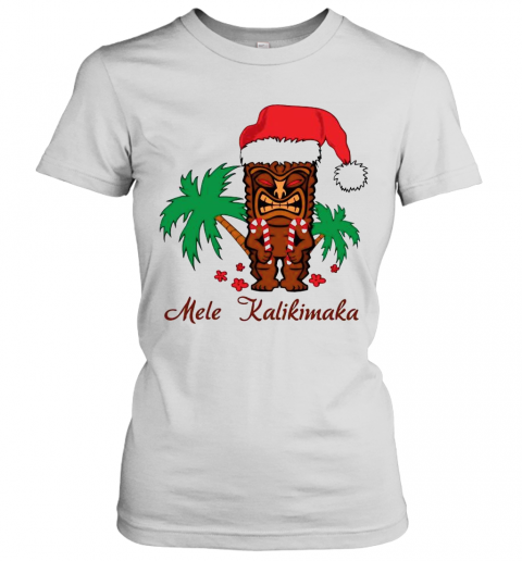 Mele Kalikimaka Merry Christmas Hawaiian Tiki T-Shirt Classic Women's T-shirt