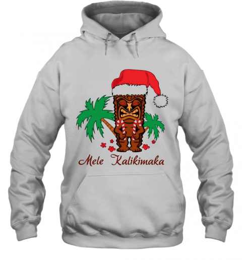 Mele Kalikimaka Merry Christmas Hawaiian Tiki T-Shirt Unisex Hoodie