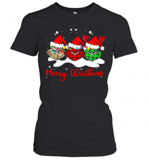 Merry Christmas Grinch Leopard Wear Hat Santa T-Shirt Classic Women's T-shirt