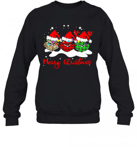 Merry Christmas Grinch Leopard Wear Hat Santa T-Shirt Unisex Sweatshirt