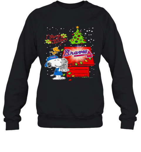 Merry Christmas Snoopy Braves Atlanta Football T-Shirt Unisex Sweatshirt