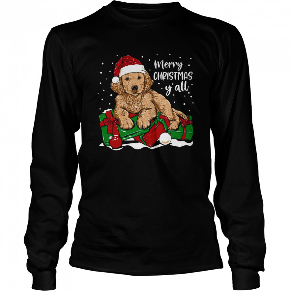 Merry Christmas Y’all Puppy Dog Long Sleeved T-shirt