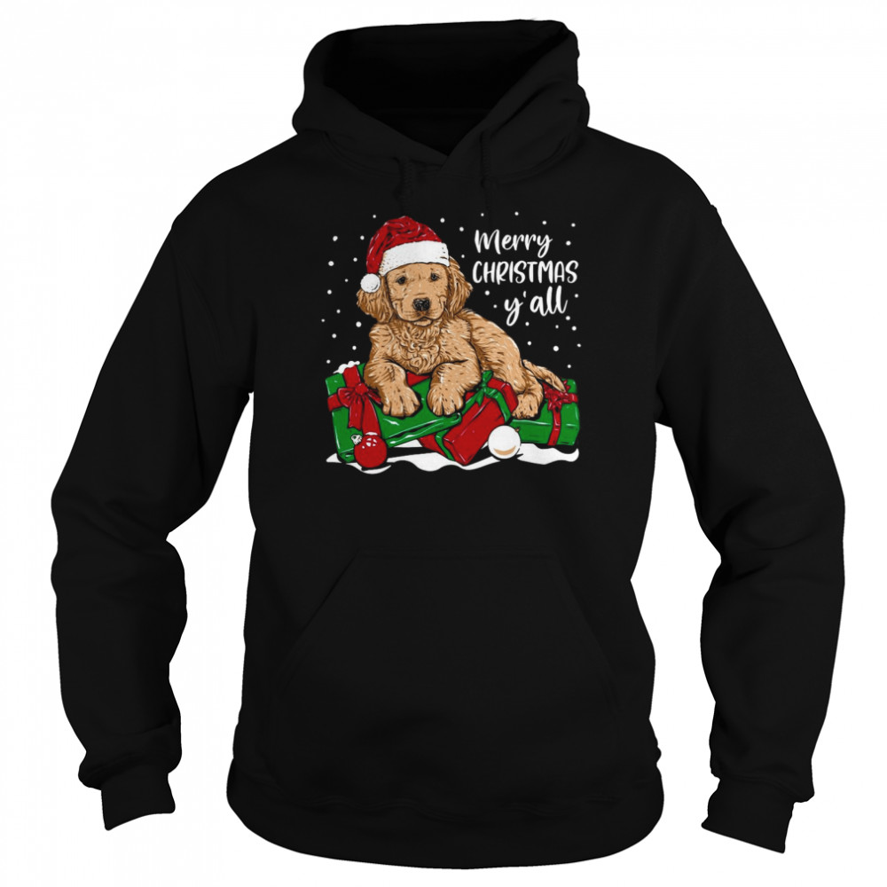 Merry Christmas Y’all Puppy Dog Unisex Hoodie