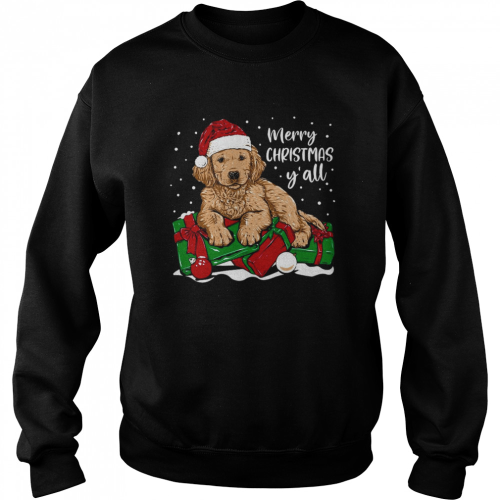 Merry Christmas Y’all Puppy Dog Unisex Sweatshirt