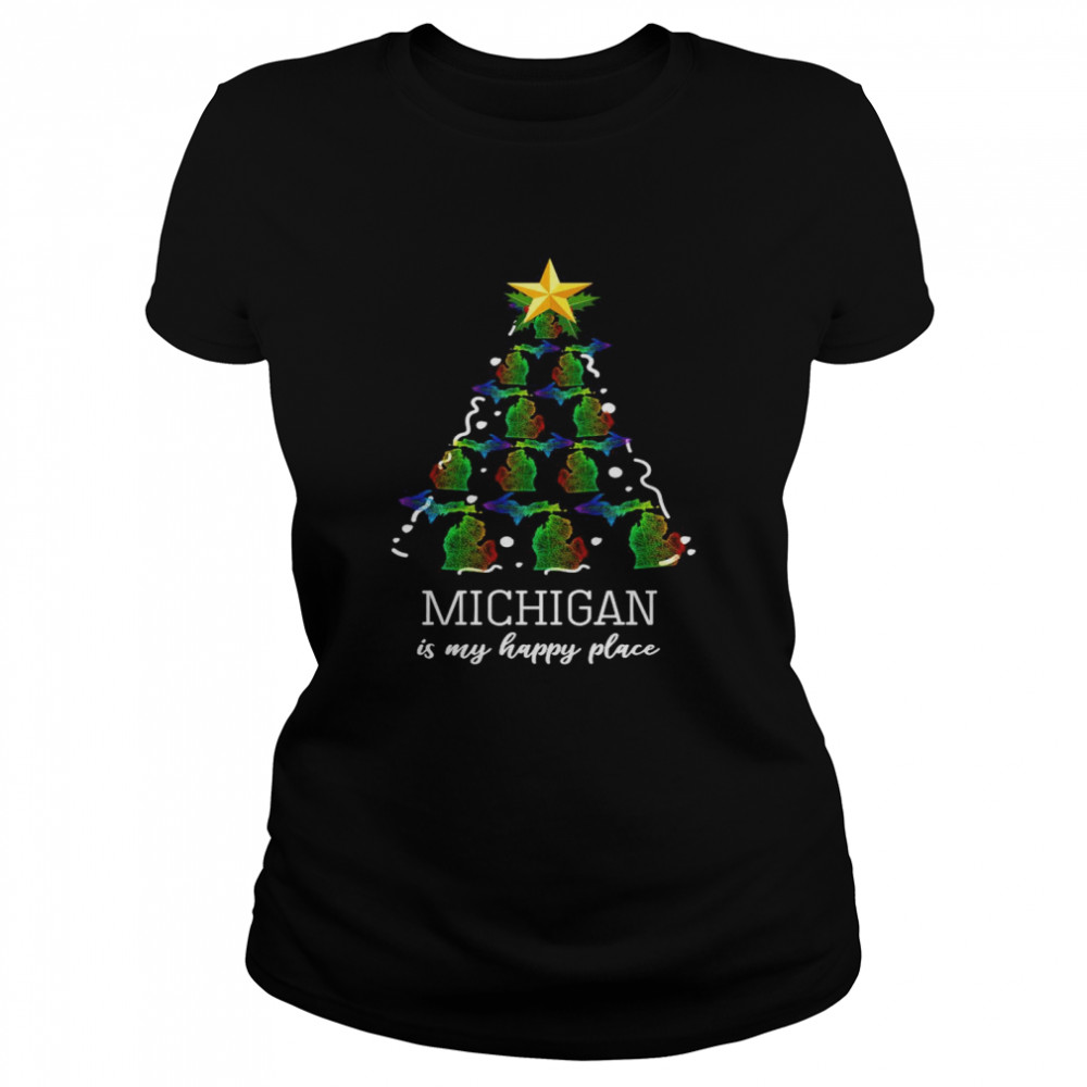 Michigan is my happy place Christmas Classic Women's T-shirt