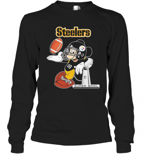 Mickey Mouse Pittsburgh Steelers Super Bowl T-Shirt Long Sleeved T-shirt 