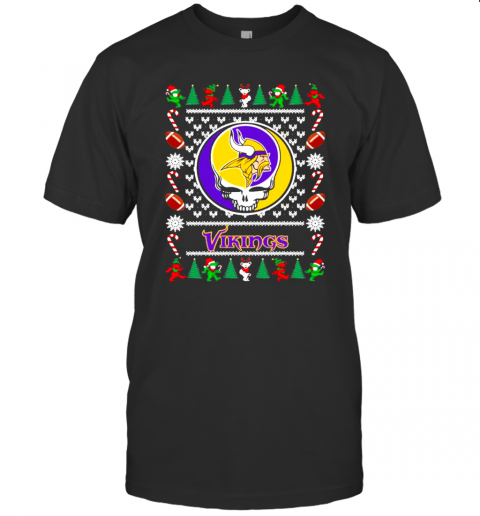 Minnesota Vikings Grateful Dead Ugly Christmas T-Shirt