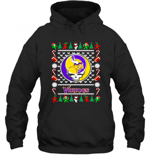 Minnesota Vikings Grateful Dead Ugly Christmas T-Shirt Unisex Hoodie
