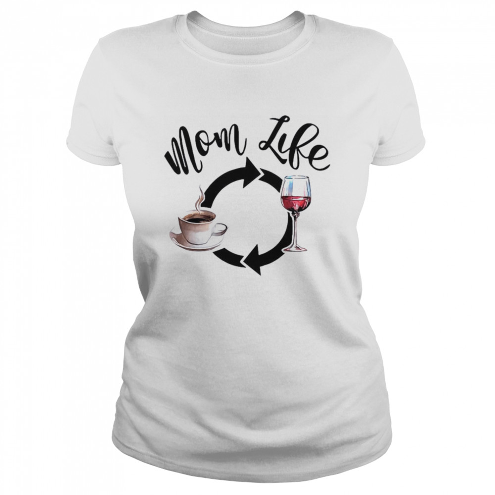 Mom Like Coffee And Wine Classic Women's T-shirt