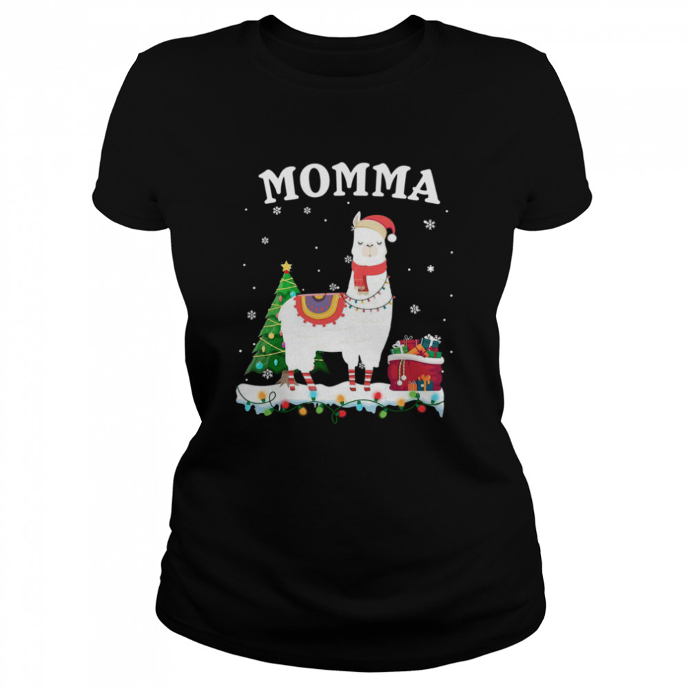 Momma Llama Christmas Costume Tree Gift Classic Women's T-shirt