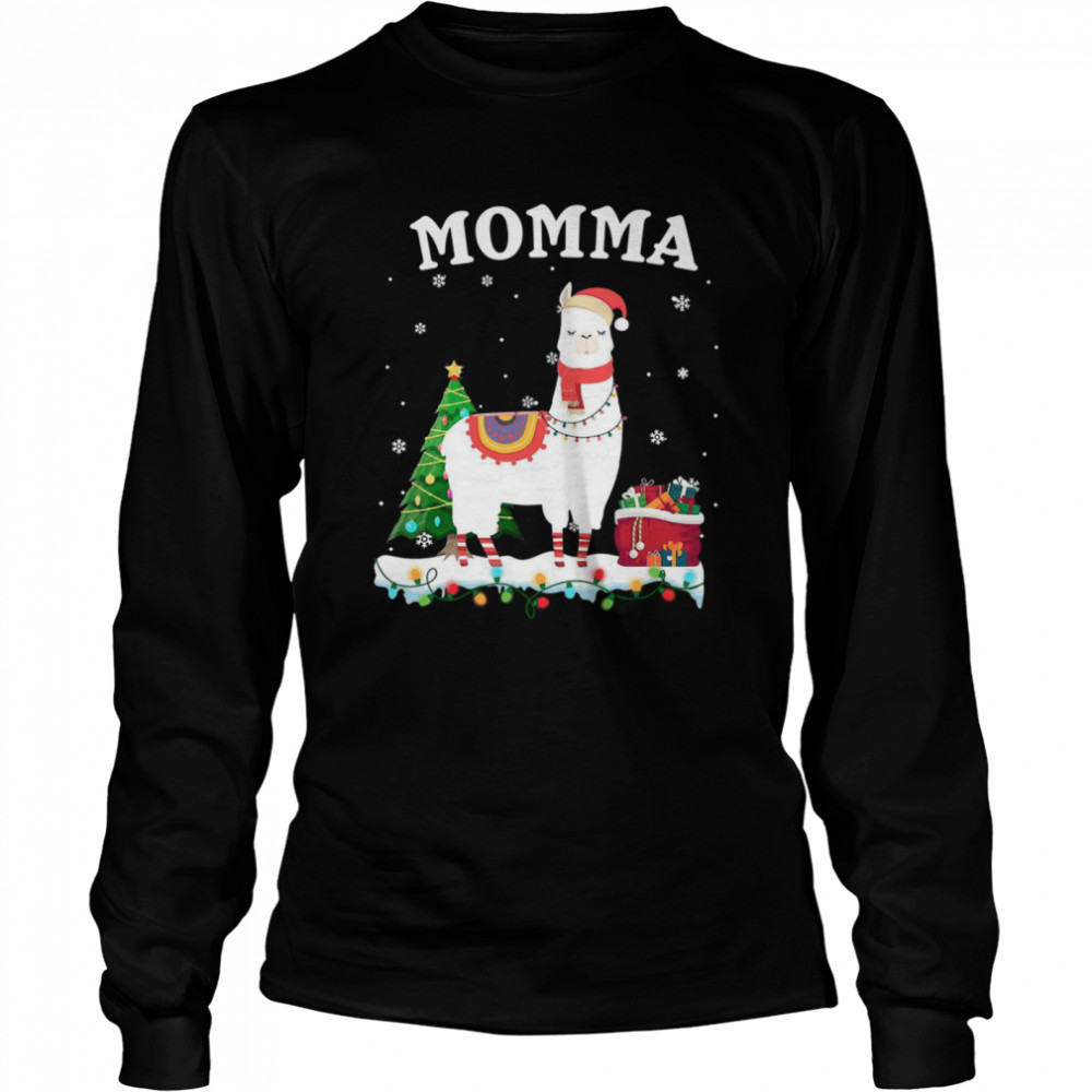 Momma Llama Christmas Costume Tree Gift Long Sleeved T-shirt