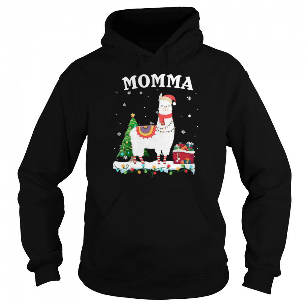 Momma Llama Christmas Costume Tree Gift Unisex Hoodie