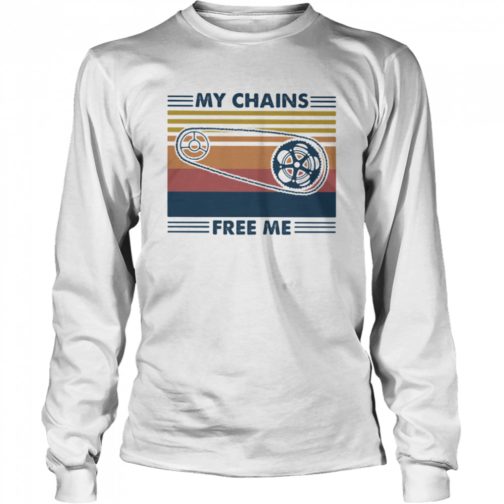 My Chains Free Me Cycling Vintage Long Sleeved T-shirt