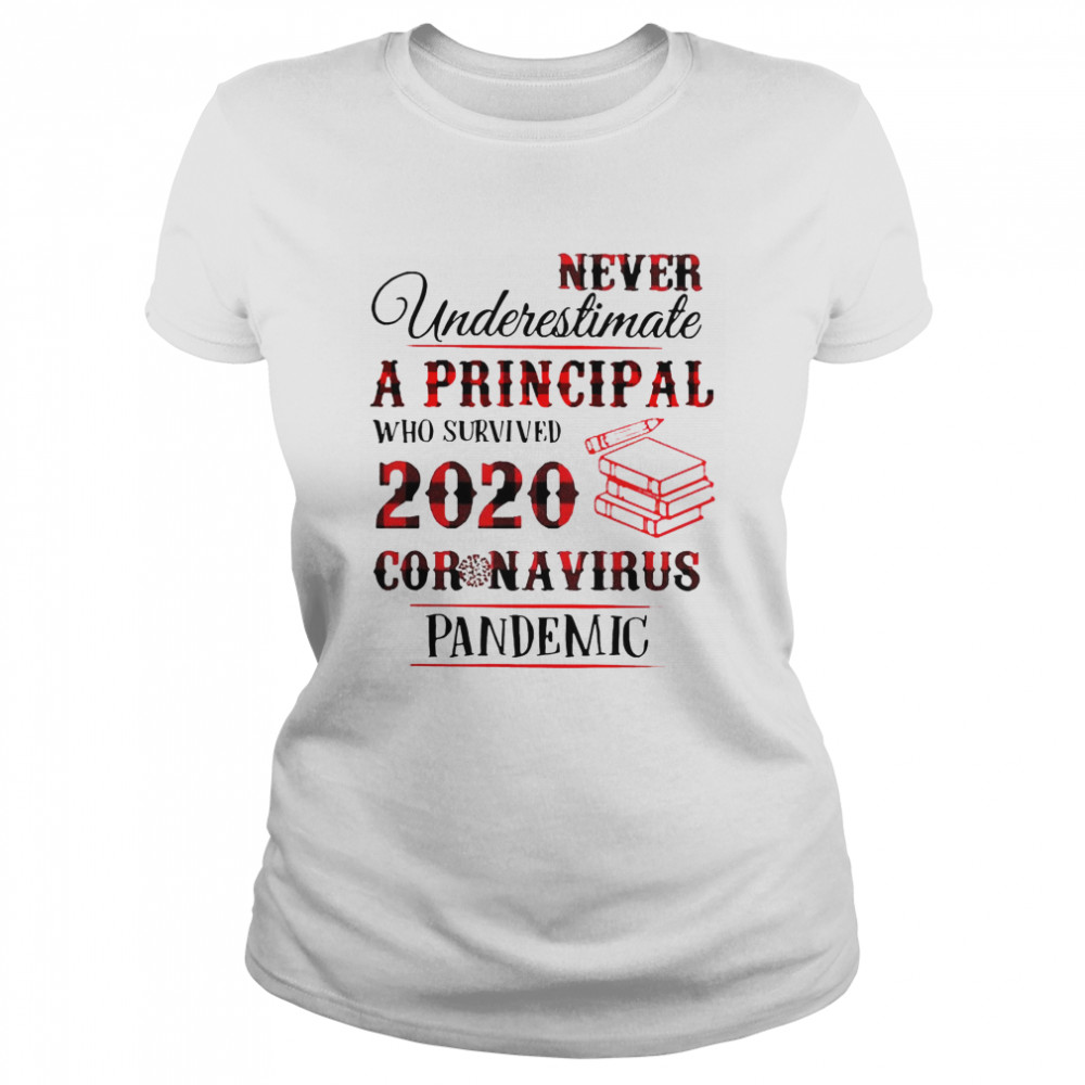 Never Underestimate A Principal Who Survived 2020 Coronavirus Pandemic Classic Women's T-shirt