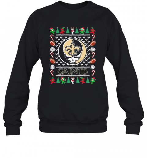 New Orleans Saints Grateful Dead Ugly Christmas T-Shirt Unisex Sweatshirt