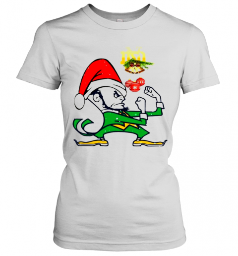 Notre Dames Fighting Irish Santa Merry Christmas T-Shirt Classic Women's T-shirt