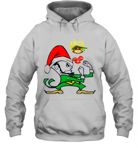 Notre Dames Fighting Irish Santa Merry Christmas T-Shirt Unisex Hoodie