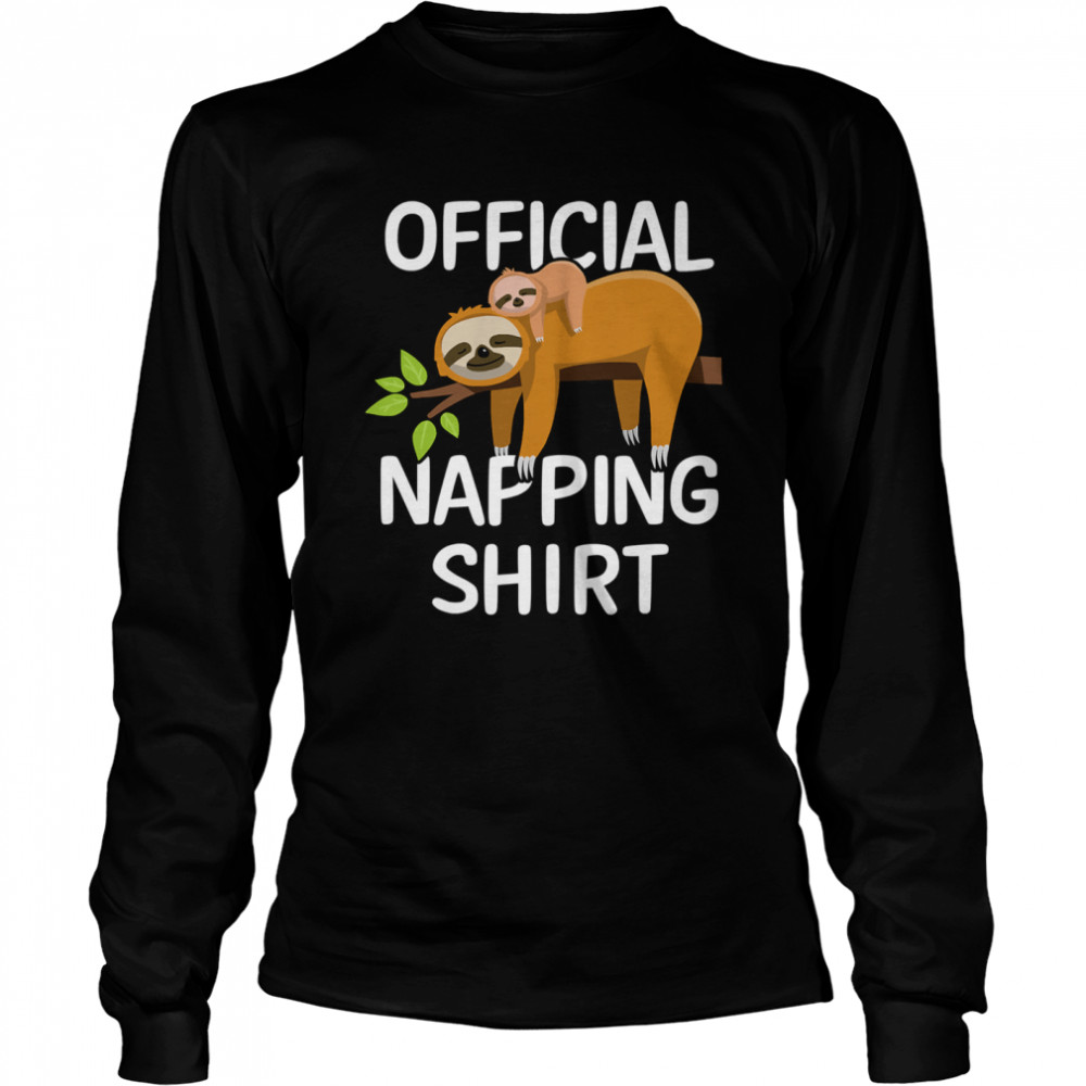 Official Napping Sloth Pyjamas Long Sleeved T-shirt