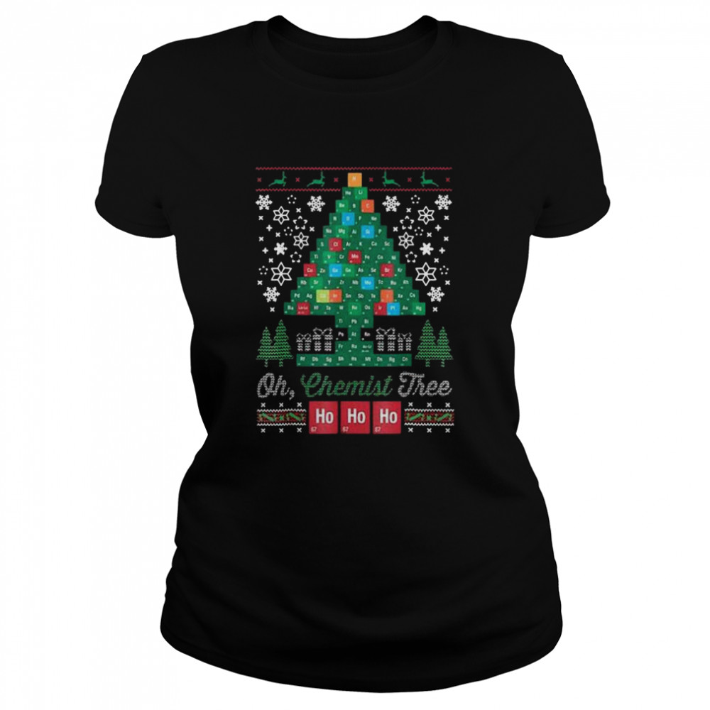Oh Chemist Tree Hohoho 2020 Christmas Ugly Tree and Snow Classic Women's T-shirt