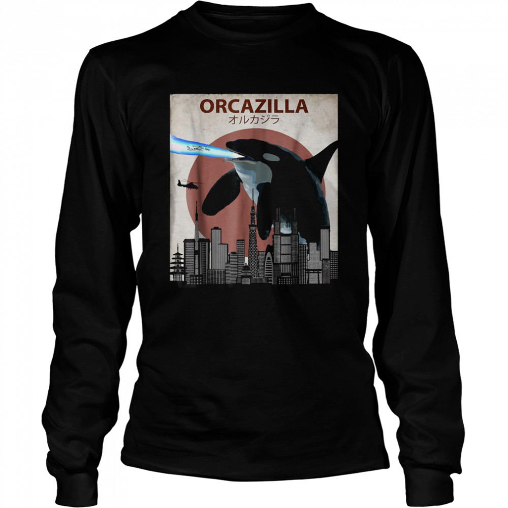 Orcazilla Killer Whale Orca Lovers Long Sleeved T-shirt