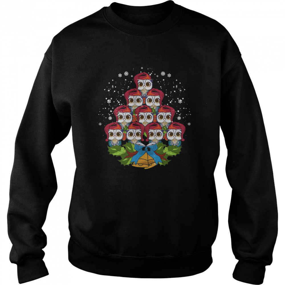 Owls Merry Christmas Tree Animal Unisex Sweatshirt