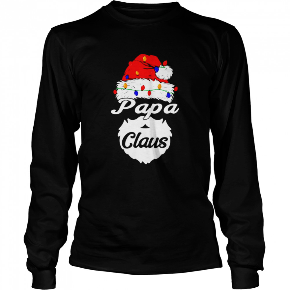 Papa Claus Christmas lights Long Sleeved T-shirt