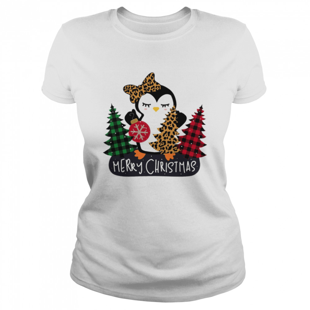 Penguin Merry Christmas Tree Ball Classic Women's T-shirt