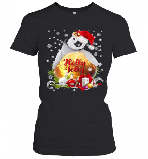 Penguin Santa Holly Jolly Merry Christmas T-Shirt Classic Women's T-shirt