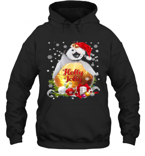 Penguin Santa Holly Jolly Merry Christmas T-Shirt Unisex Hoodie
