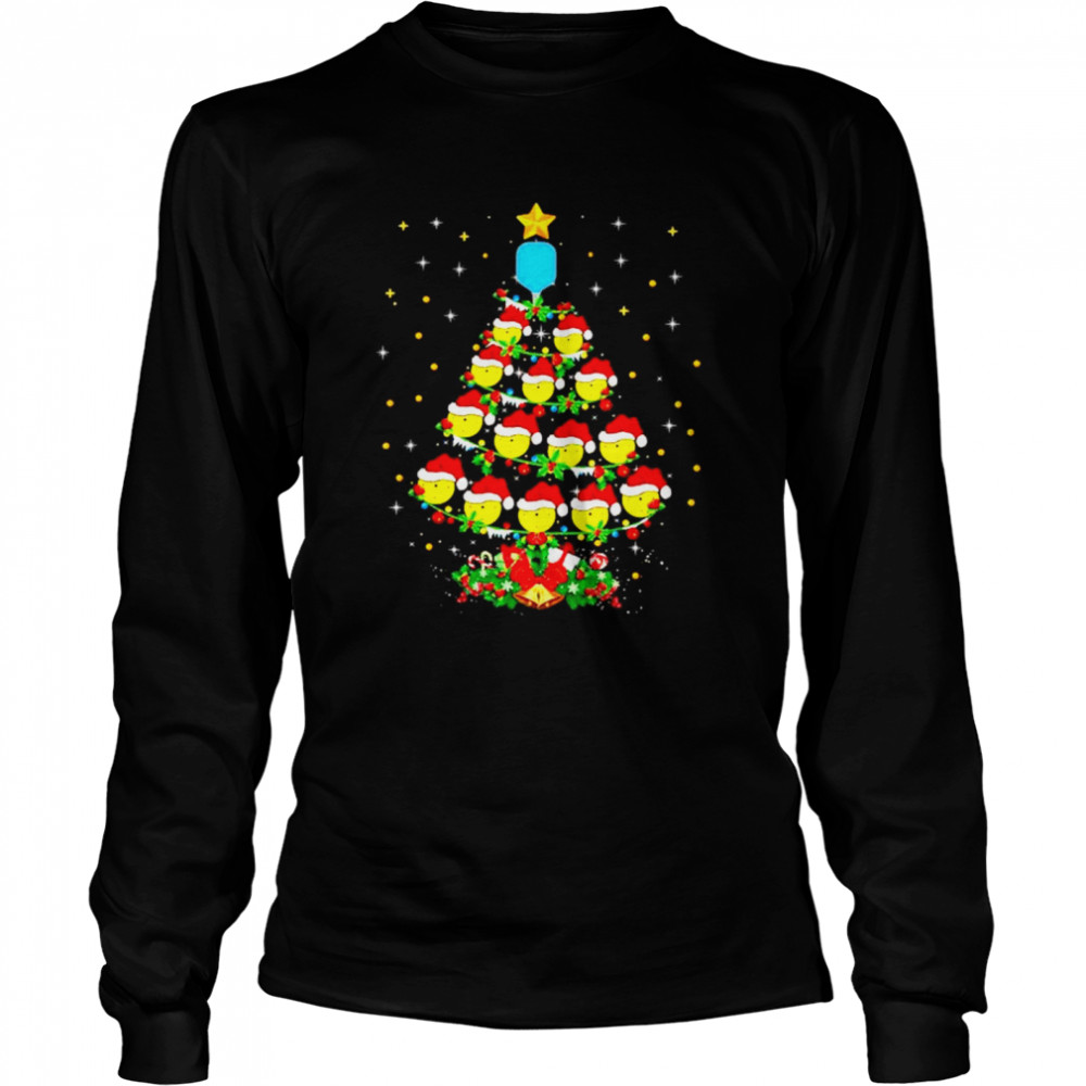 Pickleball Christmas tree sport lover Xmas Long Sleeved T-shirt