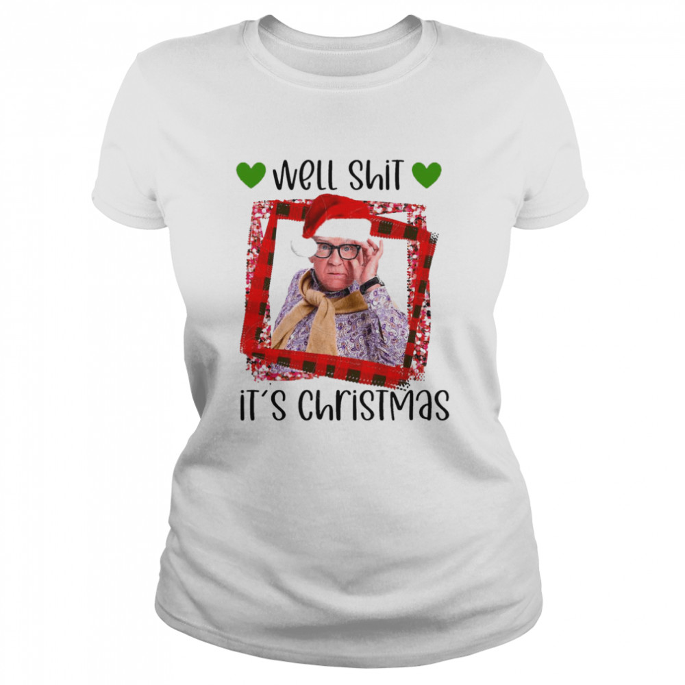 Plaid Leslie Jordan Hat Santa Well Shit It’S Christmas 2020 Classic Women's T-shirt