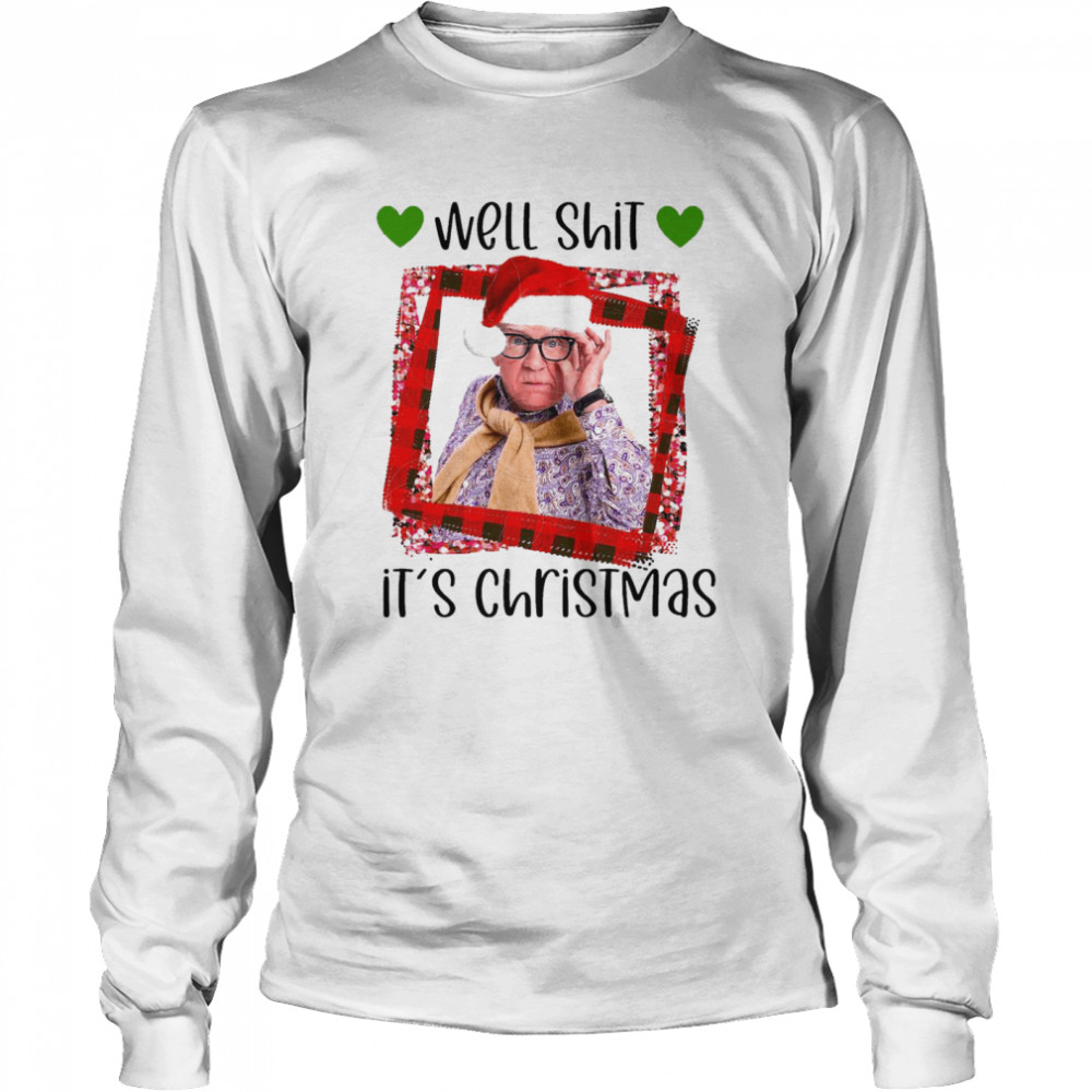 Plaid Leslie Jordan Hat Santa Well Shit It’S Christmas 2020 Long Sleeved T-shirt