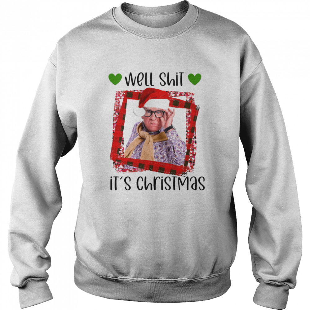 Plaid Leslie Jordan Hat Santa Well Shit It’S Christmas 2020 Unisex Sweatshirt